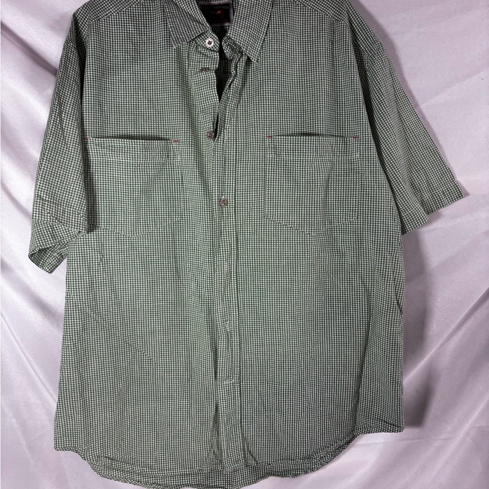 Wrangler Men's Casual Green Plaid Shirt‎